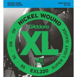 Daddario EXL220 Bas Gitar teli 4 Telli  Nickel Wound  Super Light Gauge 40-95